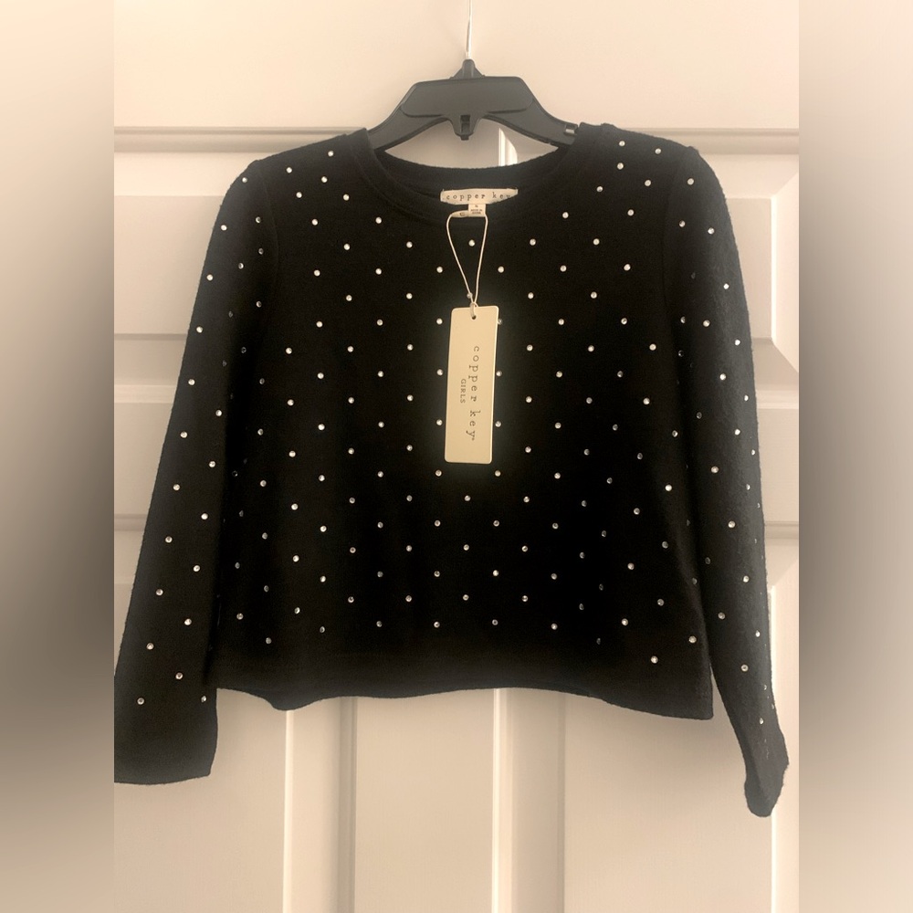 Copper Key.  Girls Size 4. Black sweater with small rhinestones.